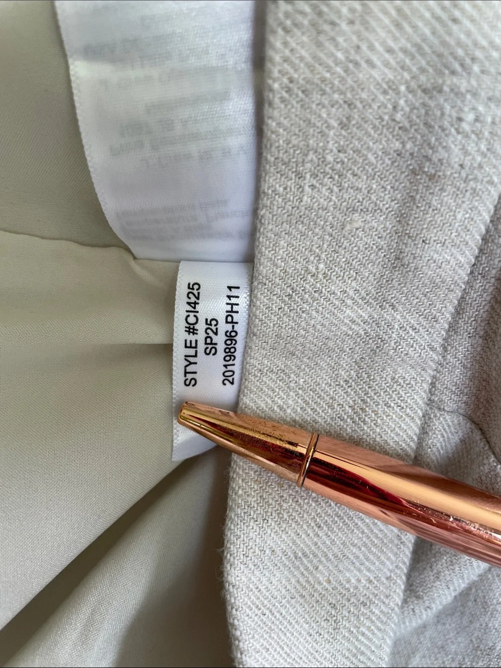 J.Crew Kaya Linen Blend Fully Lined Ivory Straight Leg Trousers Pants Size 6